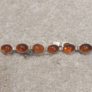 Sterling Silver Baltic Amber Bracelet..EUC